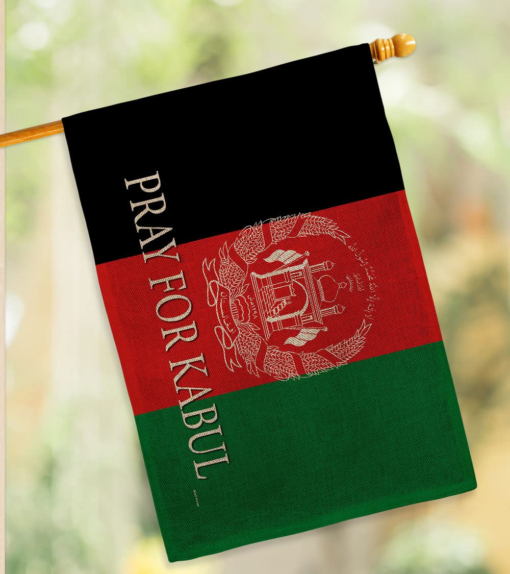 USA Made Burlap House Flag - Support Afghanistan Troops, Double-Sided Garden Banner for Outdoor Decor