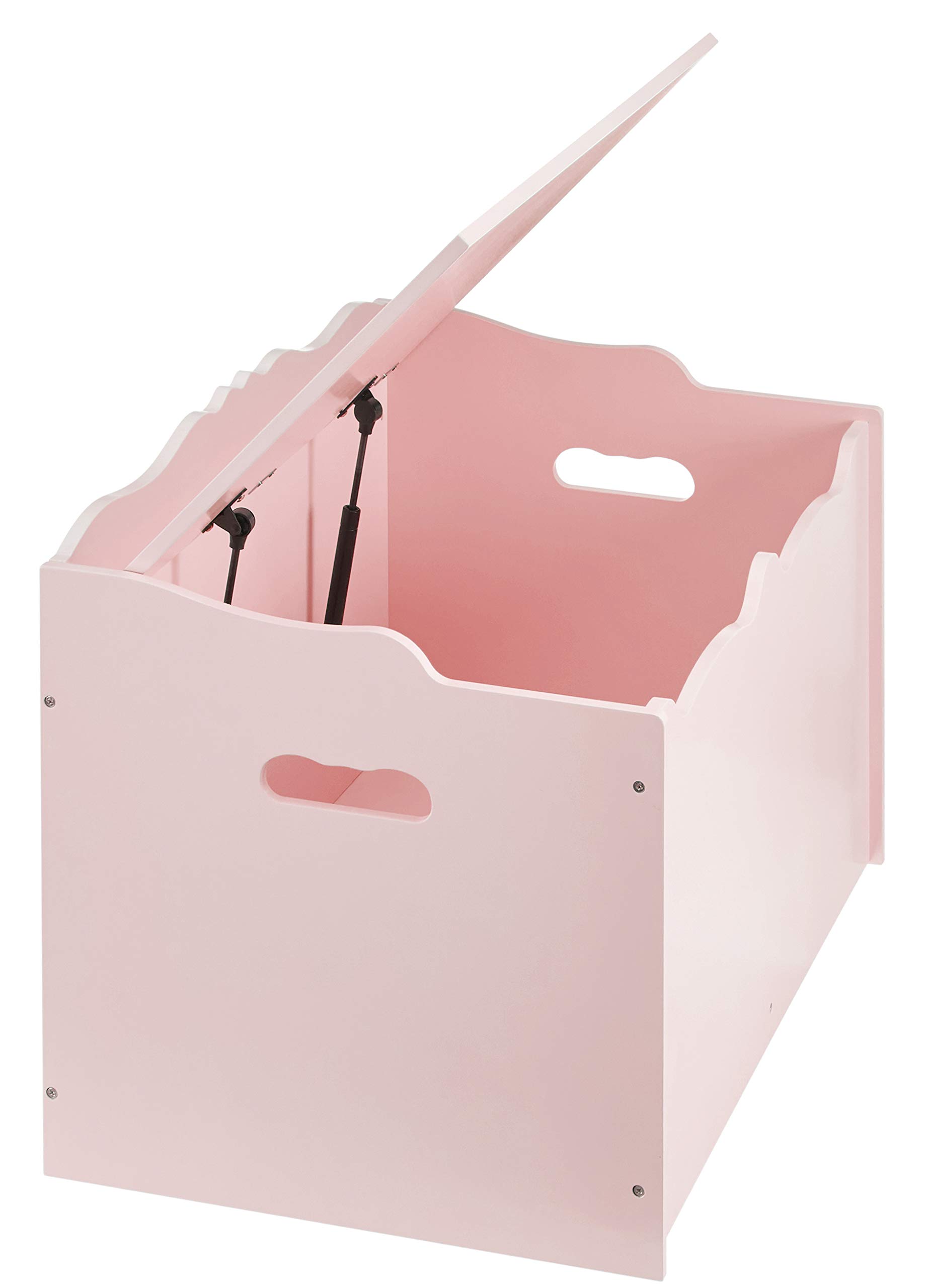 Amazon Basics Kids Toy Storage Box - Wooden Organizer Chest with Lid, Pink (30