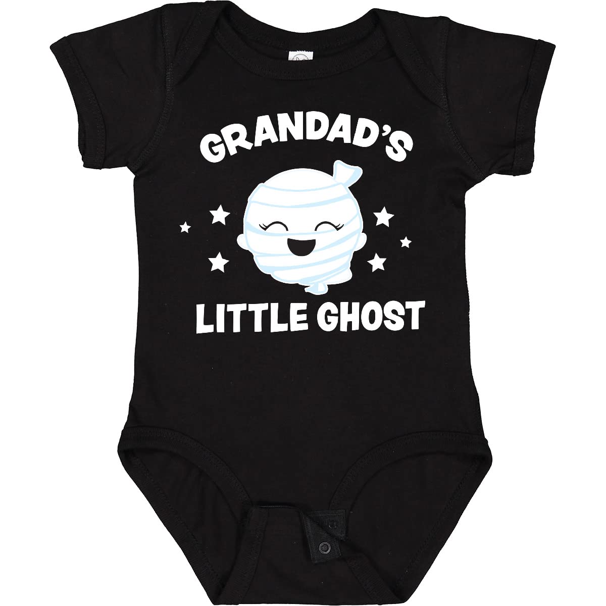 Inktastic Cute Grandad's Little Ghost with Stars Baby Bodysuit - Soft Cotton Onesie for Infants & Toddlers - Perfect for Halloween, Family Photos & Casual Outfits