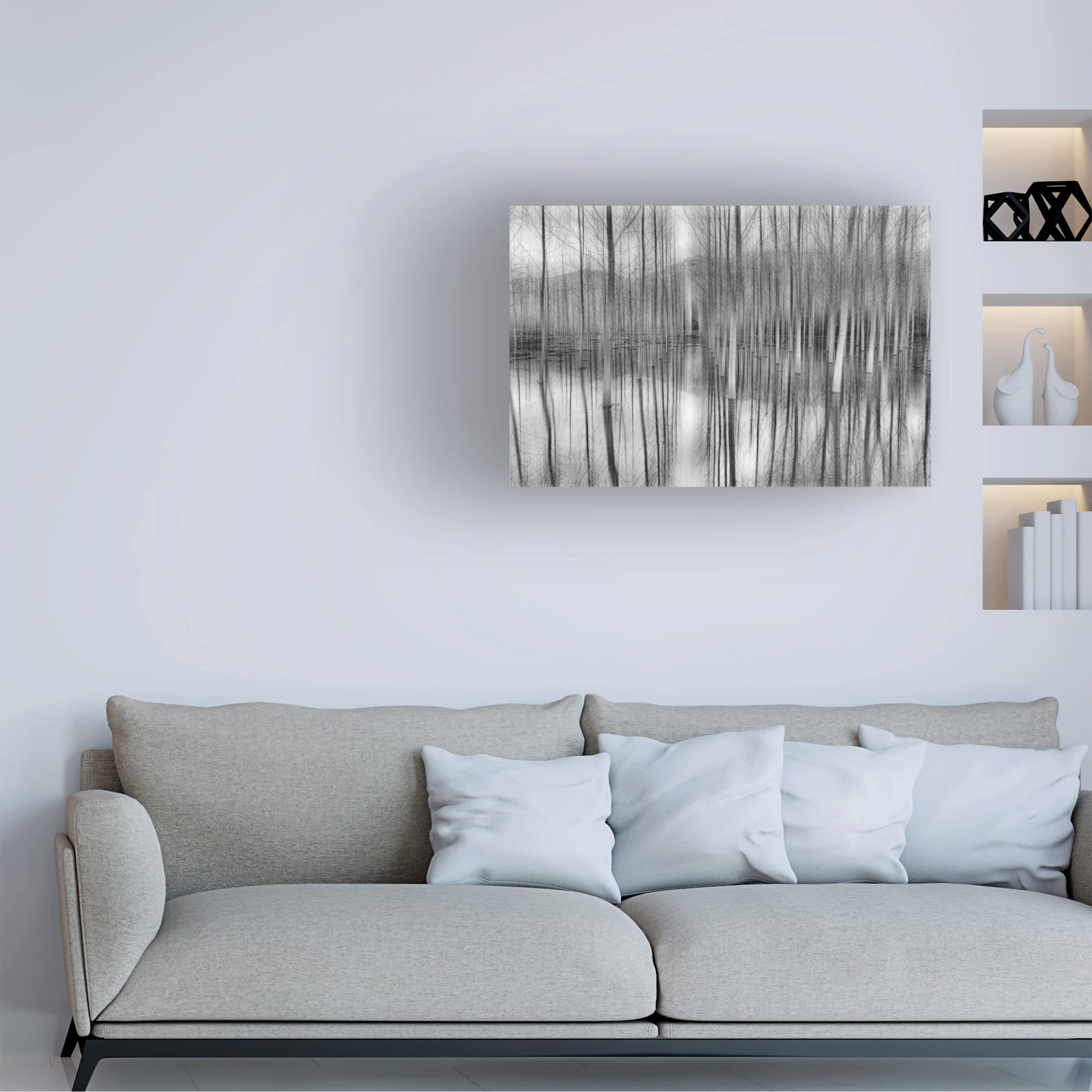 Trademark Fine Art 'Reflections' Canvas Wall Art by Fran Osuna - Modern Abstract Painting for Living Room, Bedroom & Office Decor