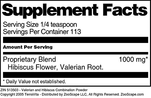 Valerian and Hibiscus Herbal Tea Powder - 4 oz (ZIN: 513503) | Natural Sleep Aid & Stress Relief | Perfect for Relaxation Before Bed or Anytime Stress Relief