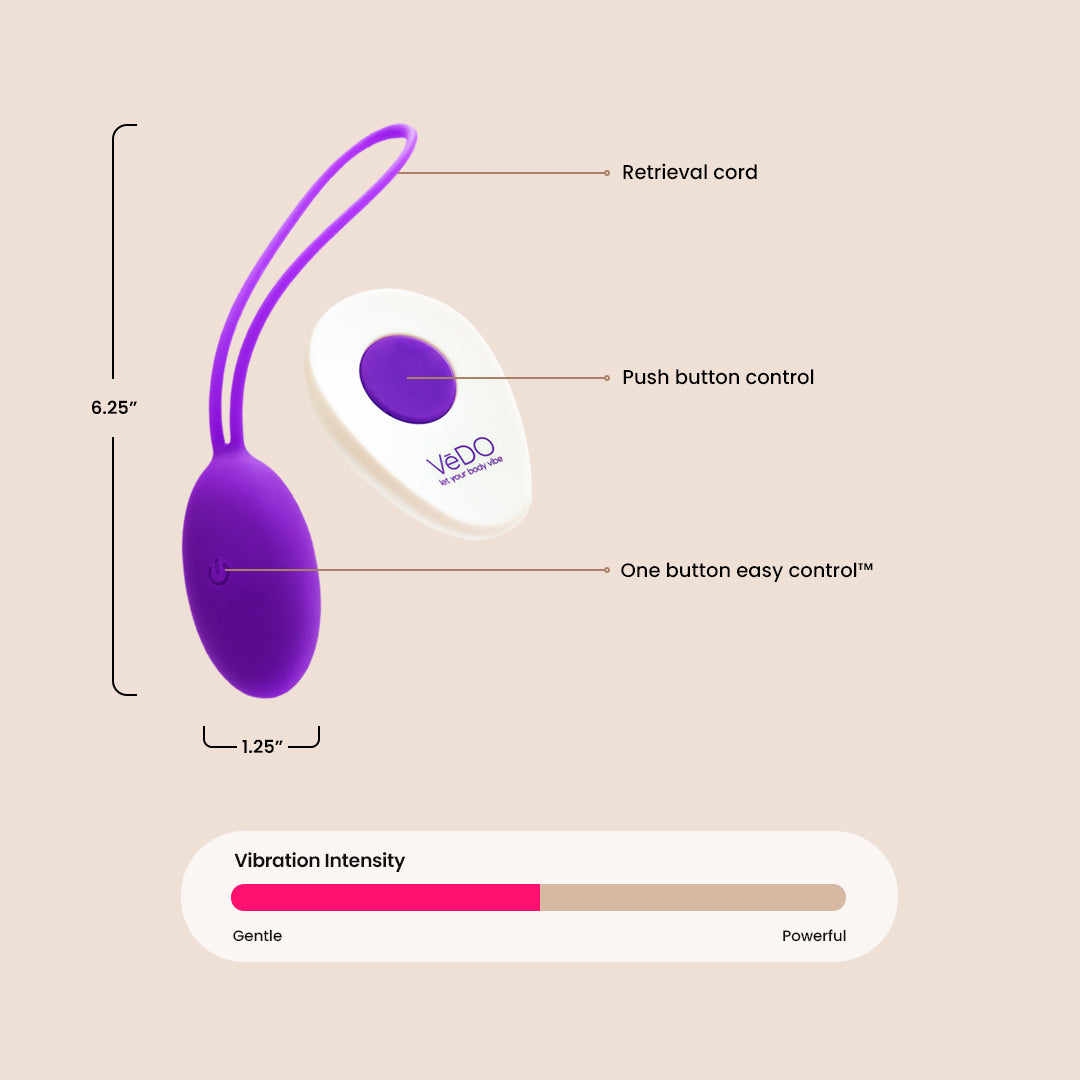 VeDO Peach Egg Vibe - Rechargeable Mini Vibrator for Women, Ultra Quiet Personal Massager - Perfect for Travel, Discreet Use & Couples Play