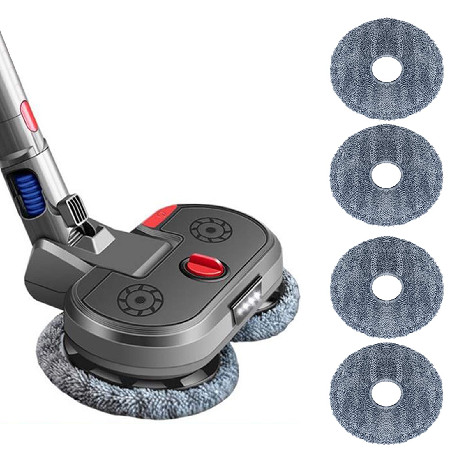 Dyson V7 V8 V10 V11 Cordless Vacuum Electric Mop Replacement Head - Motorized Brush Attachment with 6 Washable Mop Pads for Hardwood Floors & Tile Cleaning