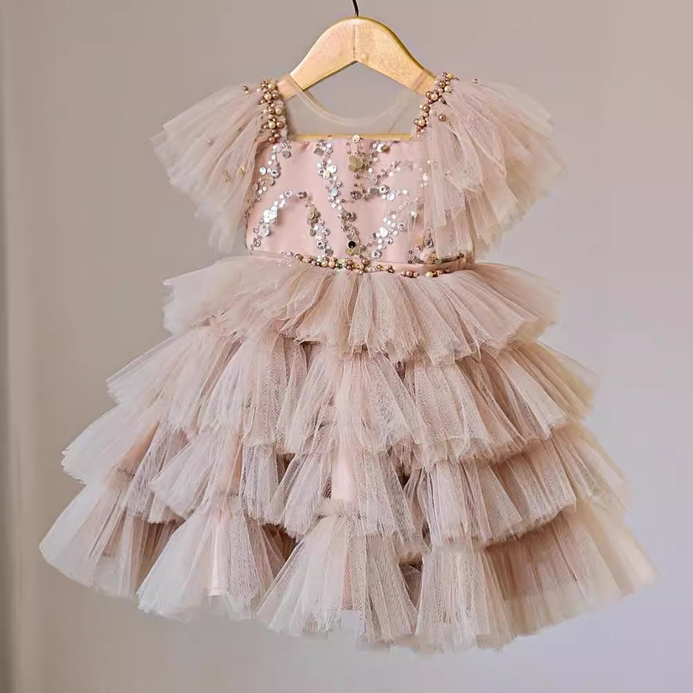 Sparkly Toddler Puffy Dress for Baby Girls - Princess Pageant Birthday Party Outfit | Perfect for Special Occasions, Photo Shoots & Dress-Up Play