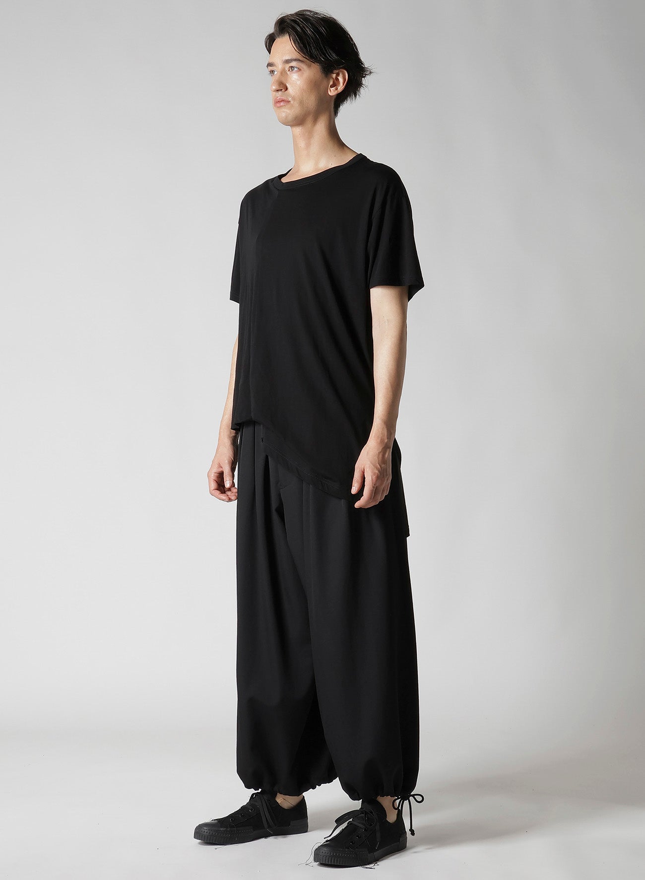 Diorama Jersey Asymmetry Hem Short Sleeve T-Shirt - Women's Fashion Casual Top for Summer & Everyday Wear