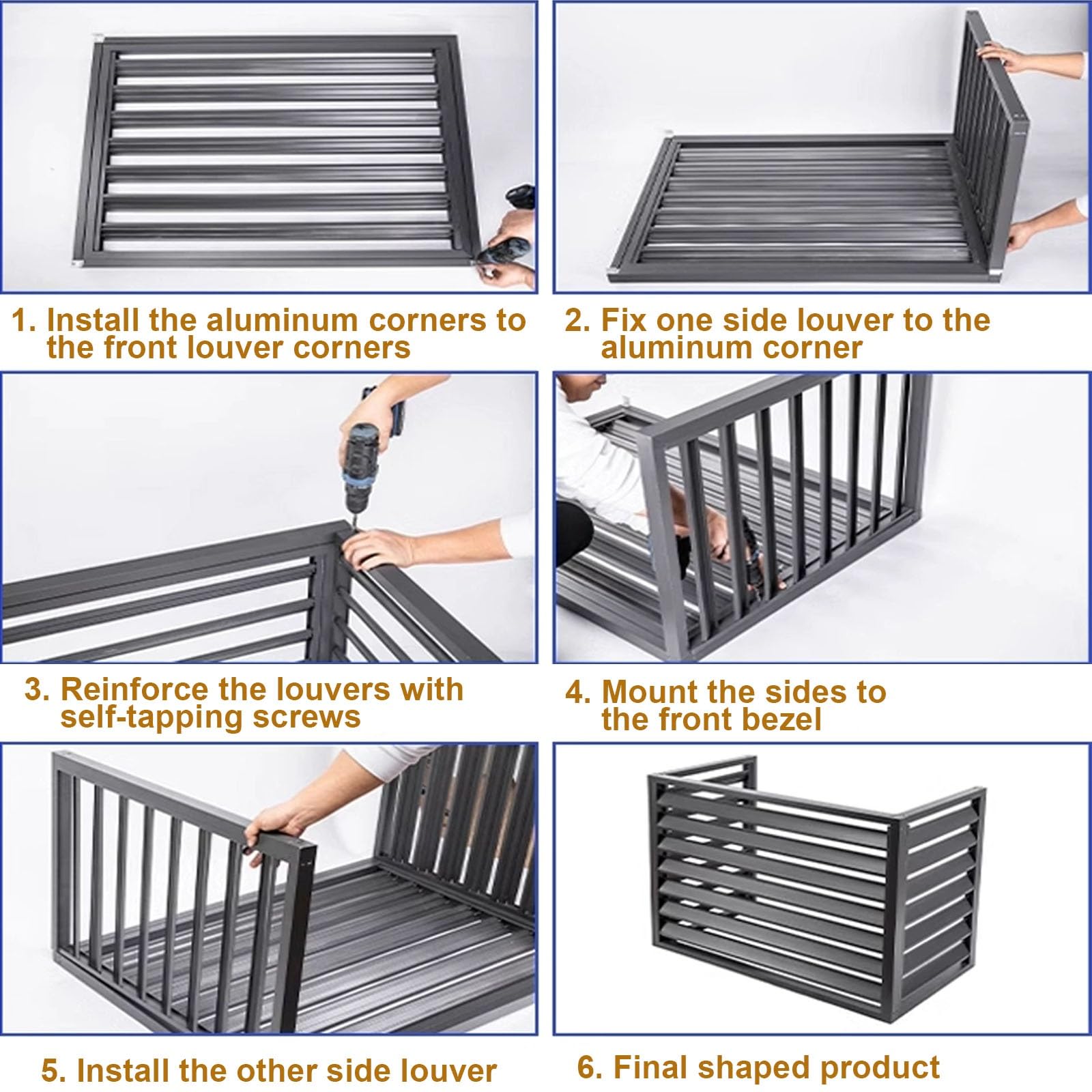 Sturdy Aluminum AC Cover Fence for Outdoor Units - Anti-Theft, Noise Reduction, Weatherproof Protection - Perfect for Backyard, Patio & Home Exterior Aesthetics