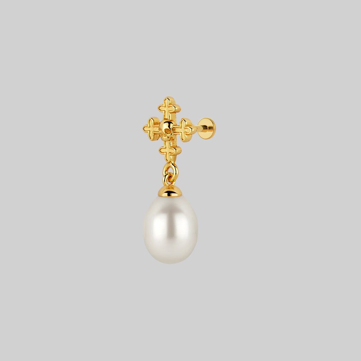 OPHELIA Medieval Cross Stud Earrings in Gold - Gothic Jewelry for Women, Perfect for Renaissance Fairs, Weddings & Vintage Fashion