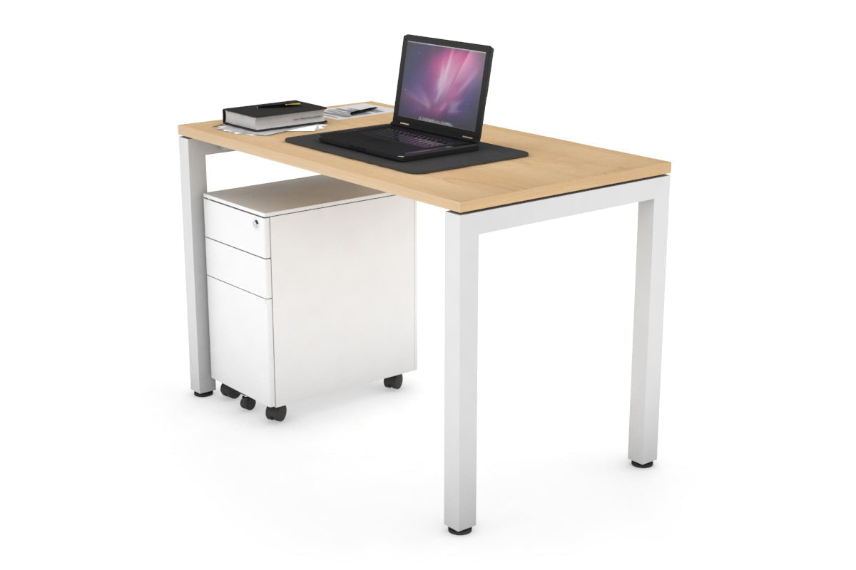 Quadro Square Legs Office Desk - 1000L x 600W Modern Workstation for Home & Office - Perfect for Remote Work, Study & Small Spaces