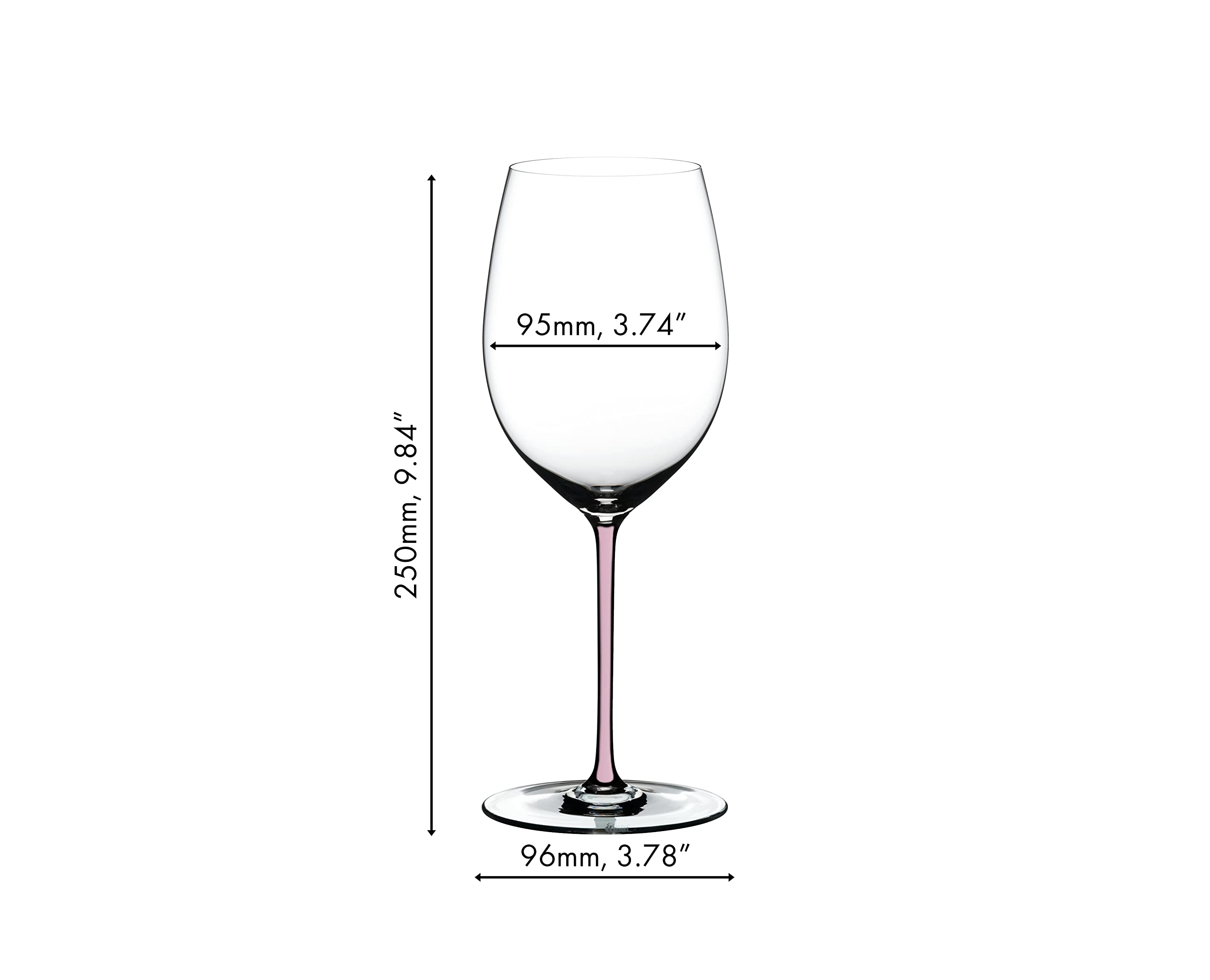 Riedel Fatto A Mano Cabernet Wine Glass Set - Handcrafted Pink Crystal Wine Glasses for Red Wine Lovers | Perfect for Dinner Parties, Weddings & Wine Tasting Events