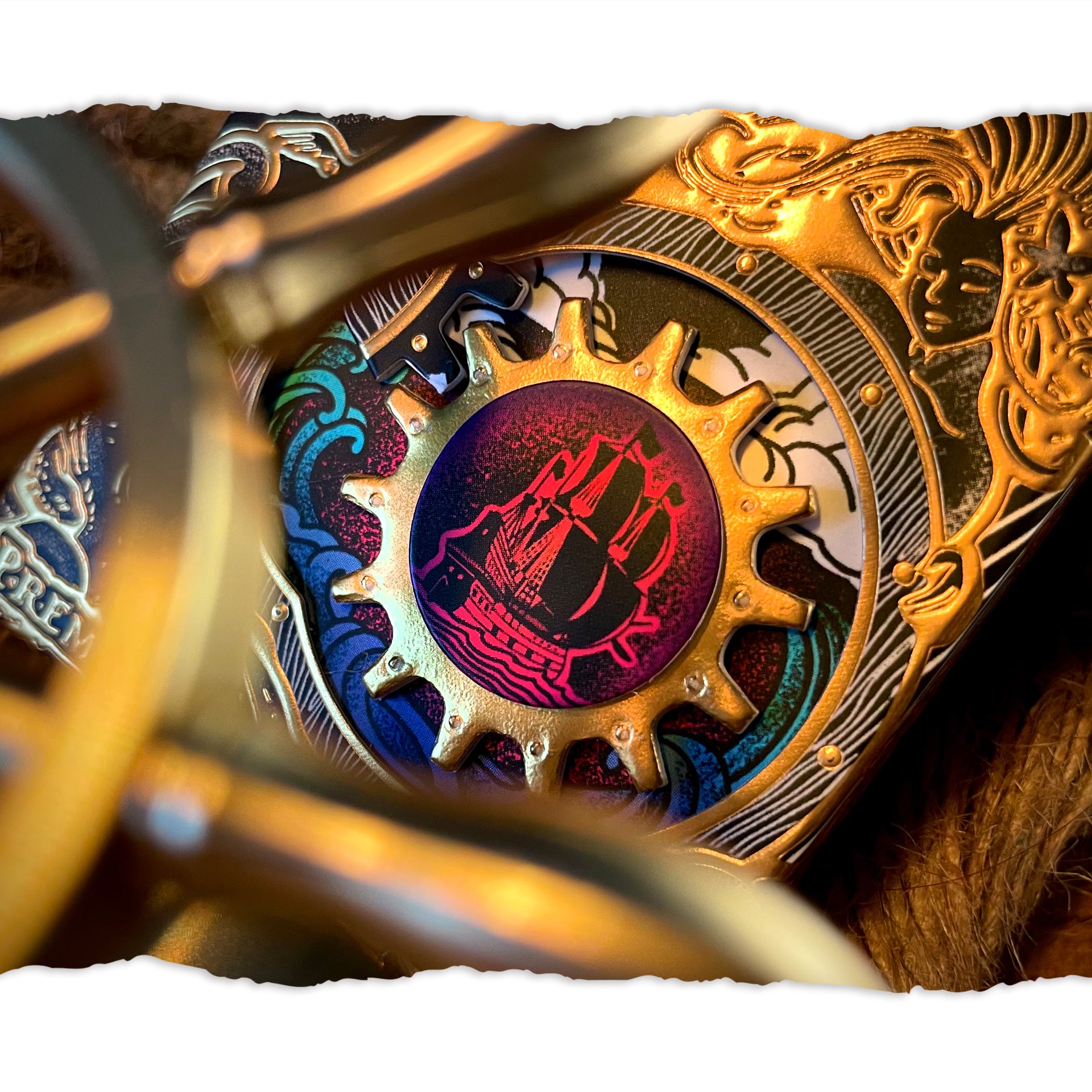 Pirate Themed Playing Cards - Night Edition with Mechanical Gear Box - Perfect for Game Nights, Magic Tricks & Collectors