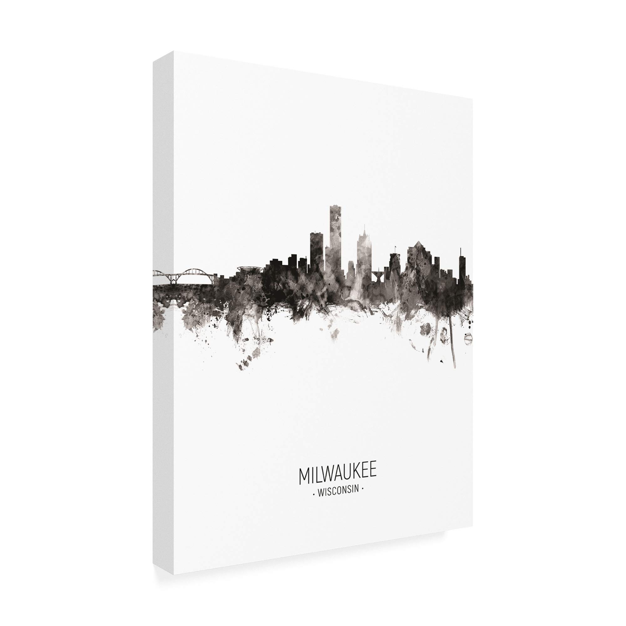 Michael Tompsett Milwaukee Wisconsin Skyline Portrait II - 35x47 Fine Art Print - Perfect for Home & Office Wall Decor
