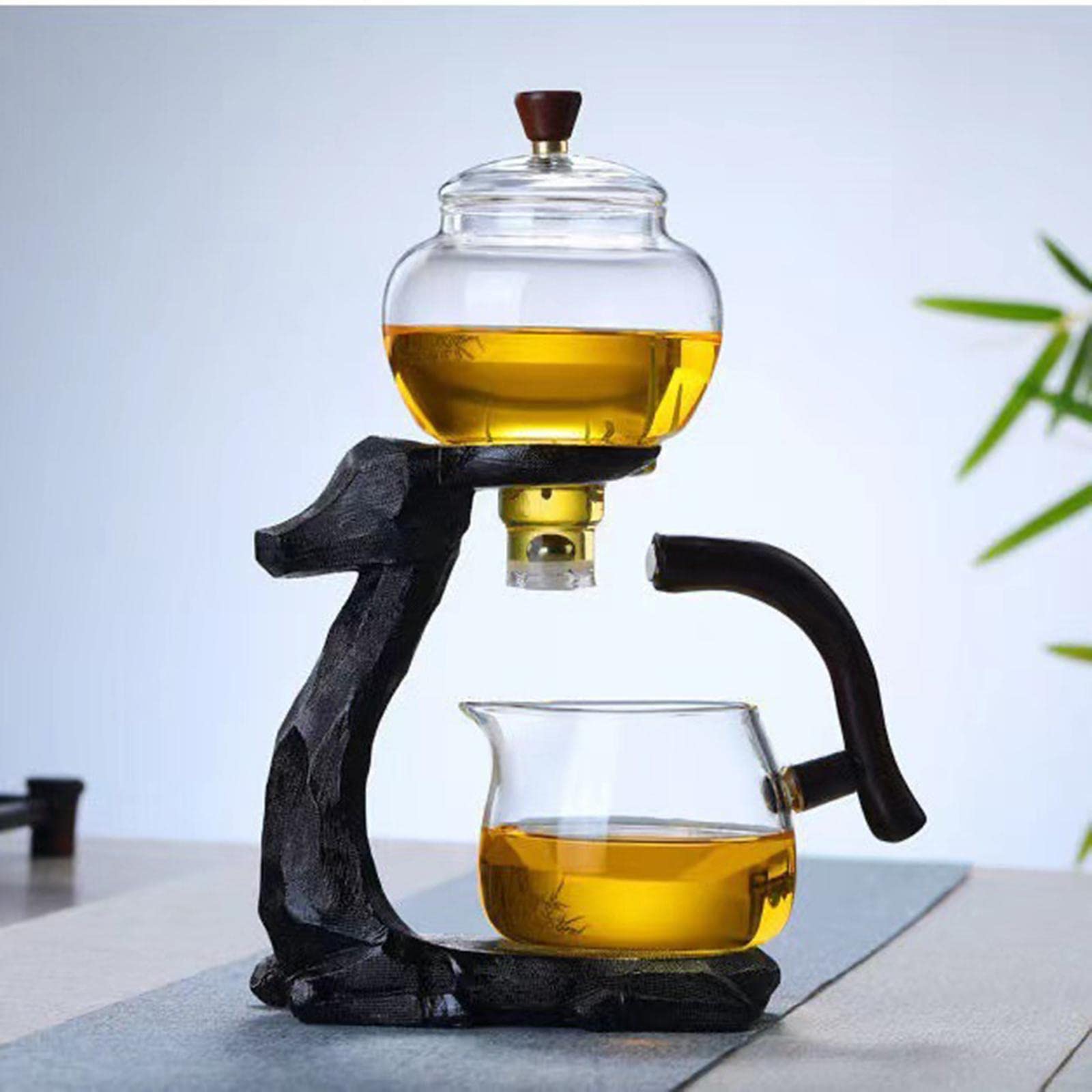 Premium Automatic Glass Drip Tea Pot with Infuser - High Borosilicate Glass Tea Maker Set for Office & Home Use - Perfect for Loose Leaf Tea Brewing, Gift Giving & Relaxation Moments