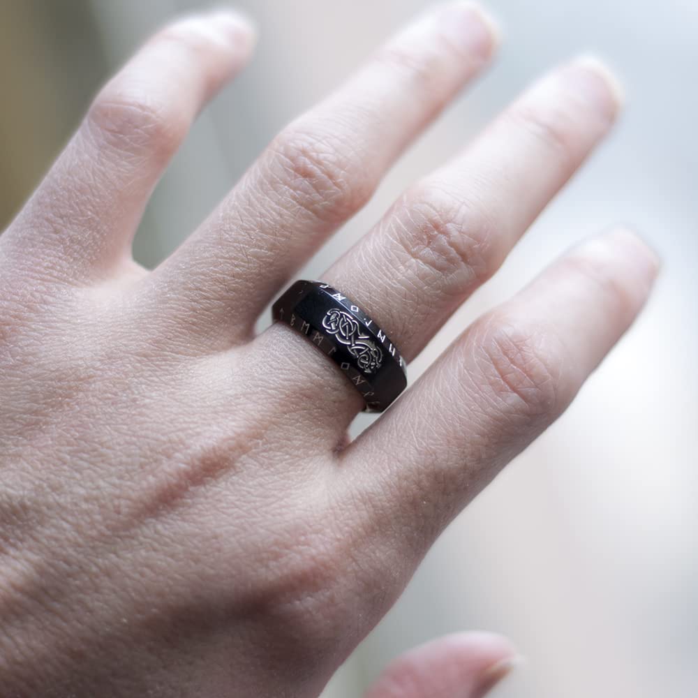 Elder Futhark Viking Ring - Norse Alphabet Rune Jewelry for Men & Women | Perfect for LARP, Cosplay, and Norse Mythology Enthusiasts