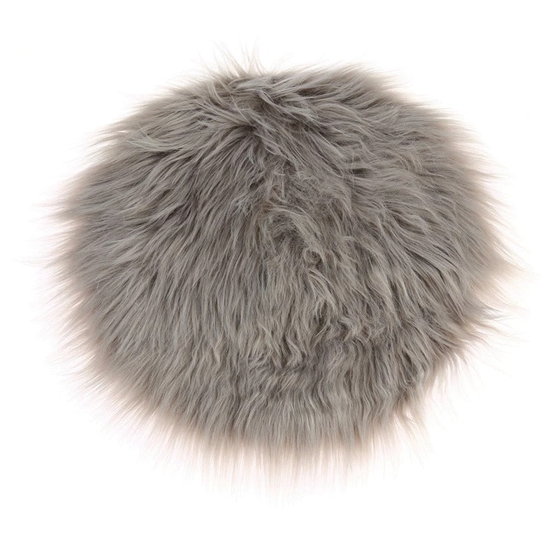Soft Faux Fur Round Seat Cushion - Plush & Comfortable Chair Pad for Living Room, Bedroom, Office - Perfect for Home Decor, Reading Nook & Cozy Seating