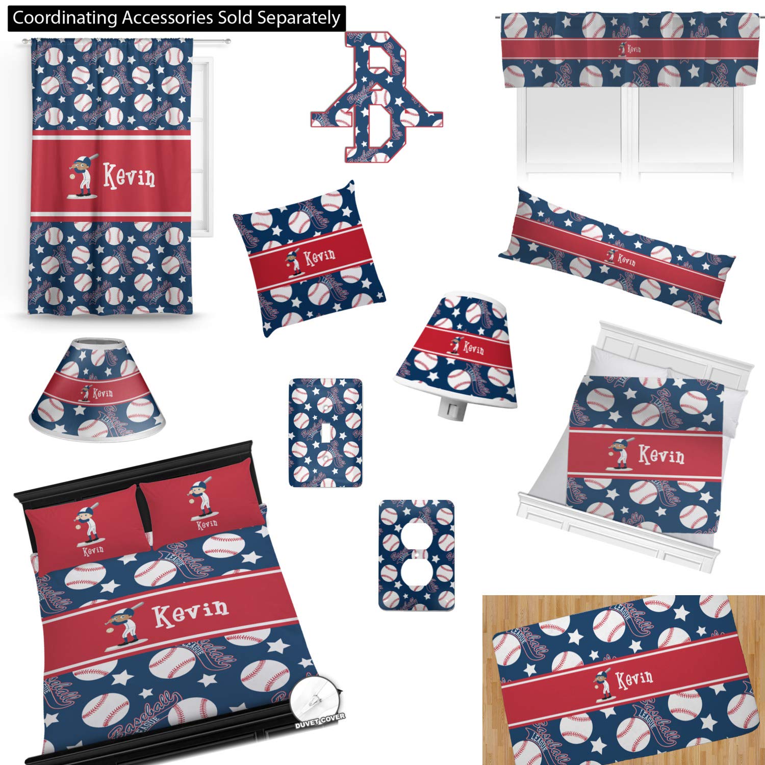 Custom Baseball Duvet Cover Set - Full/Queen Size Bedding for Sports Fans - Perfect for Boys' Rooms, Game Day Decor & Baseball Themed Bedrooms