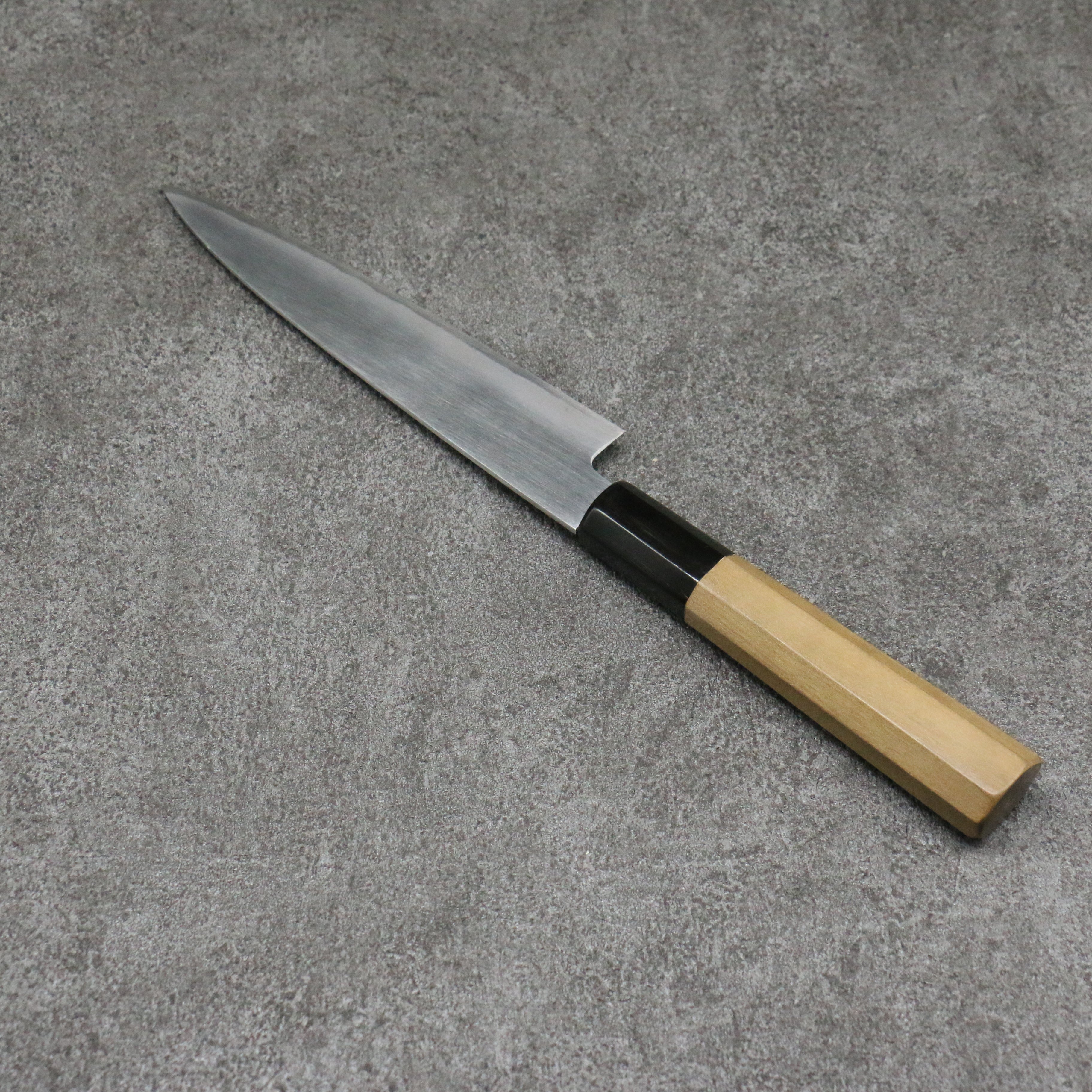 Minamoto Akitada White Steel No.2 Japanese Utility Knife 150mm - Magnolia Wood Handle - Professional Chef Knife for Slicing, Peeling & Precision Cutting