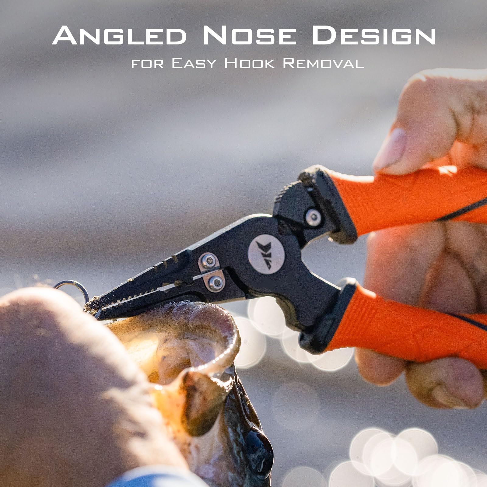 KastKing Paradox Fishing Pliers - Angled Stainless Steel Fish Lip Gripper & Hook Remover Tool | Saltwater Resistant 420 Steel with Ergonomic Handle | Perfect for Saltwater Fishing, Bass Fishing & Outdoor Gifts for Men