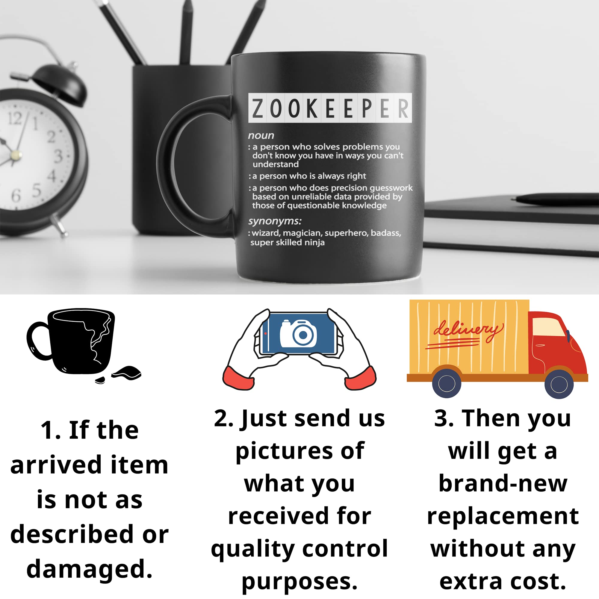 Funny Zookeeper Definition Mug - 11Oz Black Coffee Cup with Humorous Zoo Keeper Quote | Perfect Gift for Animal Lovers & Zoo Enthusiasts