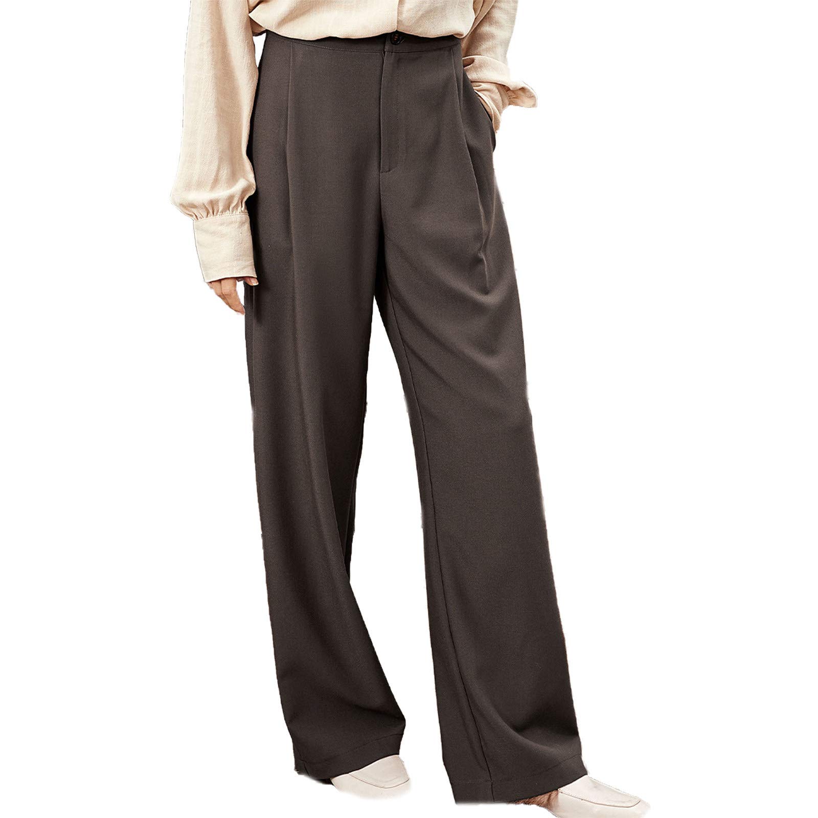 High Waist Wide Leg Pants for Women - Loose Fit Baggy Straight Leg Trousers | Casual Office Wear & Street Style Fashion