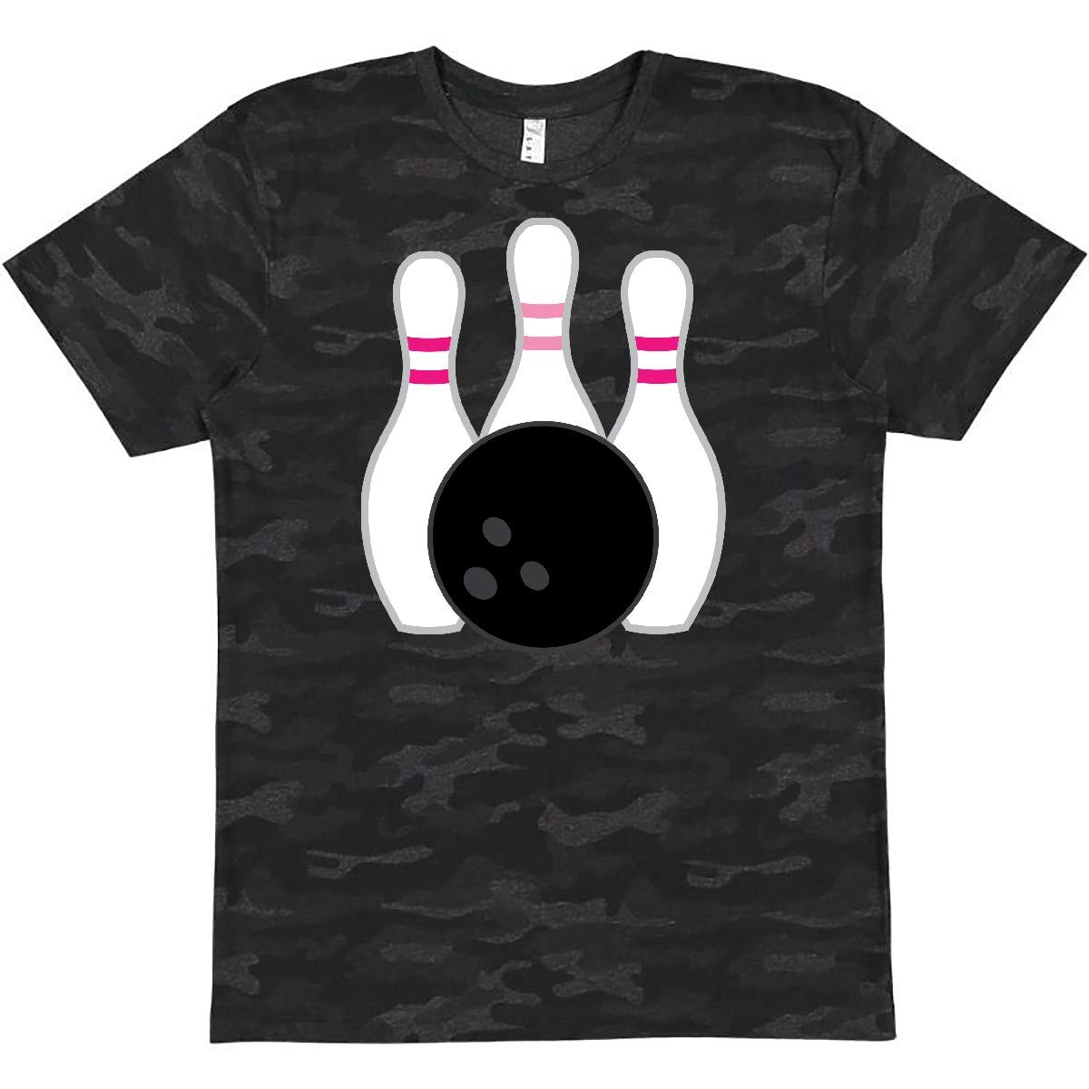 Inktastic Pink Bowling Pins Graphic T-Shirt for Women & Men - Soft Cotton Casual Tee for Bowling Lovers, Sports Fans & Everyday Wear