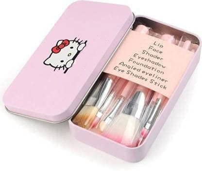 BELLAS 7-Piece Pink Makeup Brush Set with Beauty Blender for Women & Girls - Soft Synthetic Bristles for Foundation, Blush, Eyeshadow - Perfect for Travel & Professional Makeup (Pack of 8)