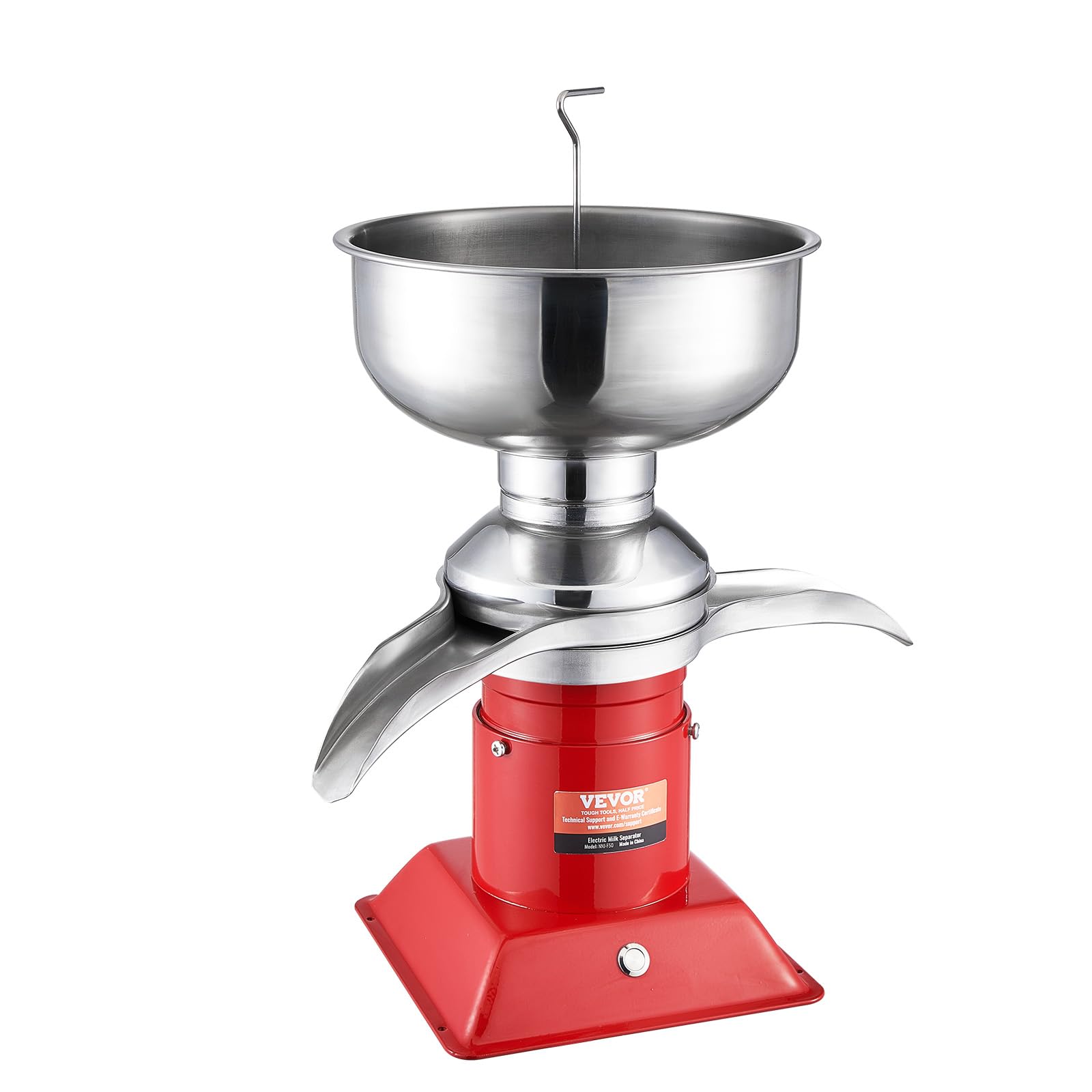 VEVOR 304 Stainless Steel Electric Cream Separator - 100L/H High Speed Centrifuge for Goat Milk & Dairy Processing (10500 RPM, Red) | Perfect for Farm Fresh Milk, Cheese Making & Home Dairy Production
