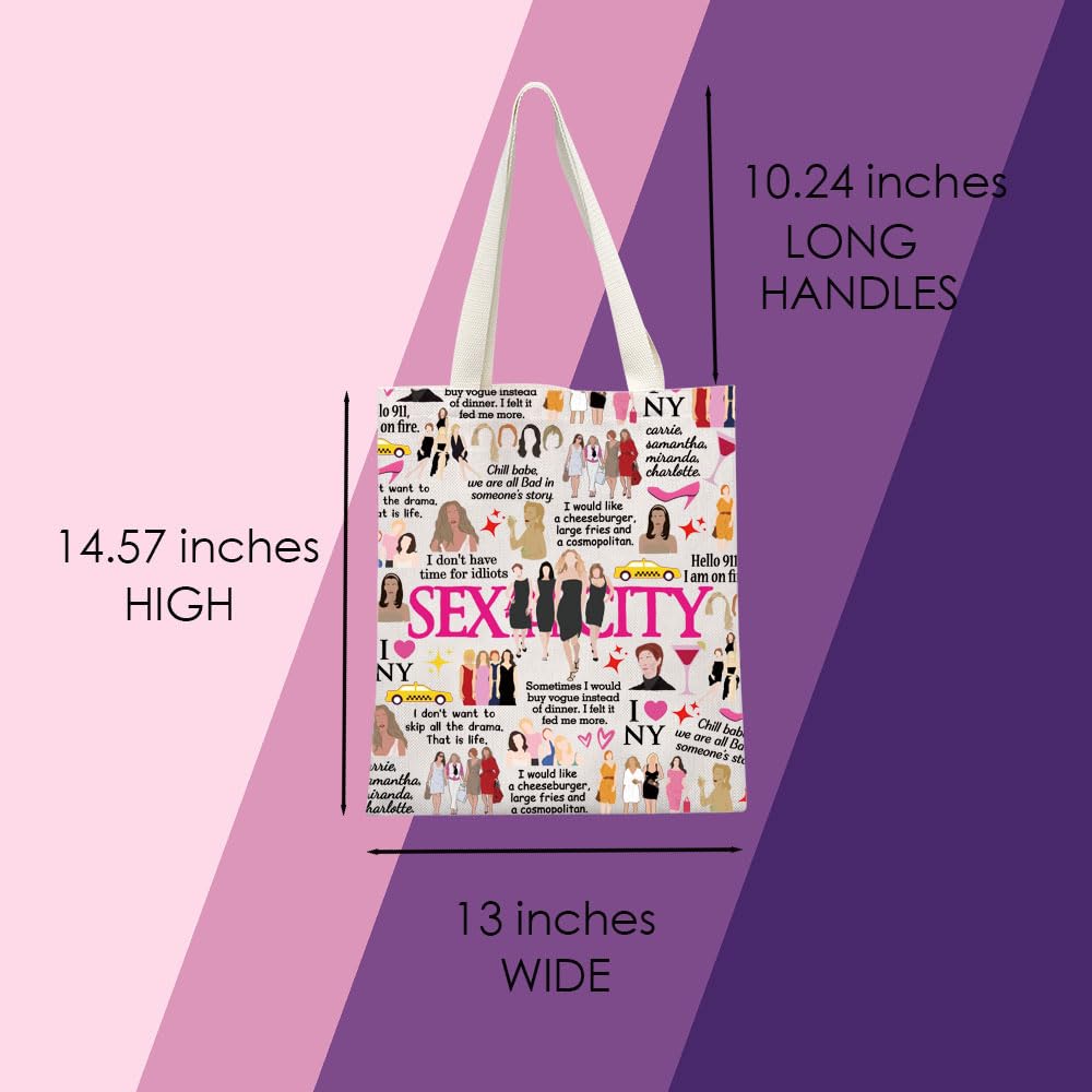 Sex and the City Inspired Tote Bag - Perfect Gift for TV Series Fans, Romantic Comedy Lovers - Great for Shopping, Beach & Daily Use