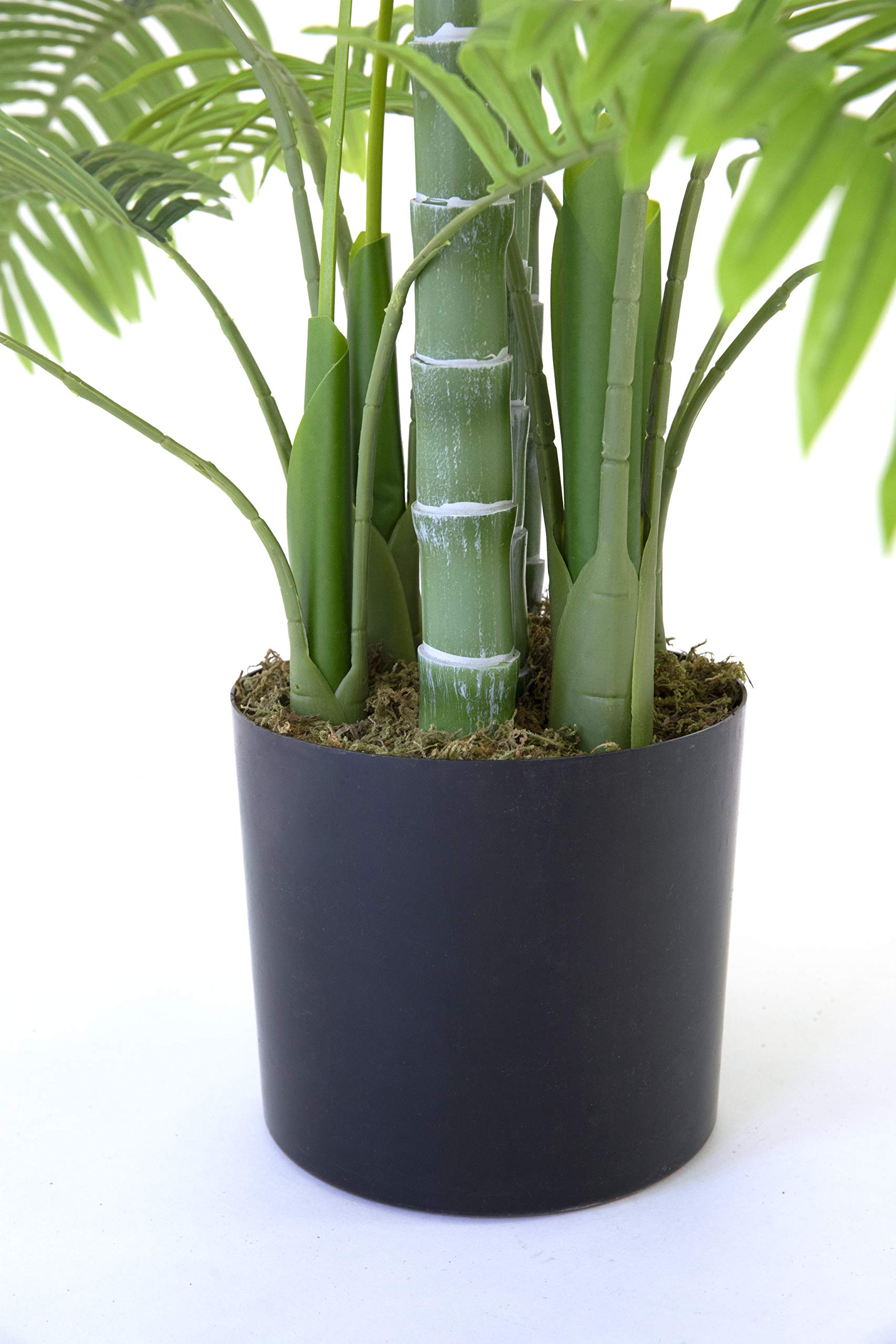 6.5ft Tall Artificial Faux Palm Tree with Fiberstone Planter - Real Touch Leaves for Home & Office Decor | Perfect for Living Room, Patio, or Commercial Spaces