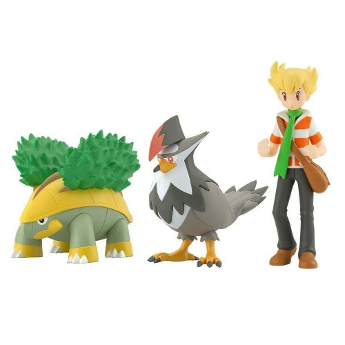 Premium Bandai Exclusive Pokemon Scale World 1/20 Grotle, Barry & Staraptor Action Figure - Perfect for Collectors, Display & Anime Battles