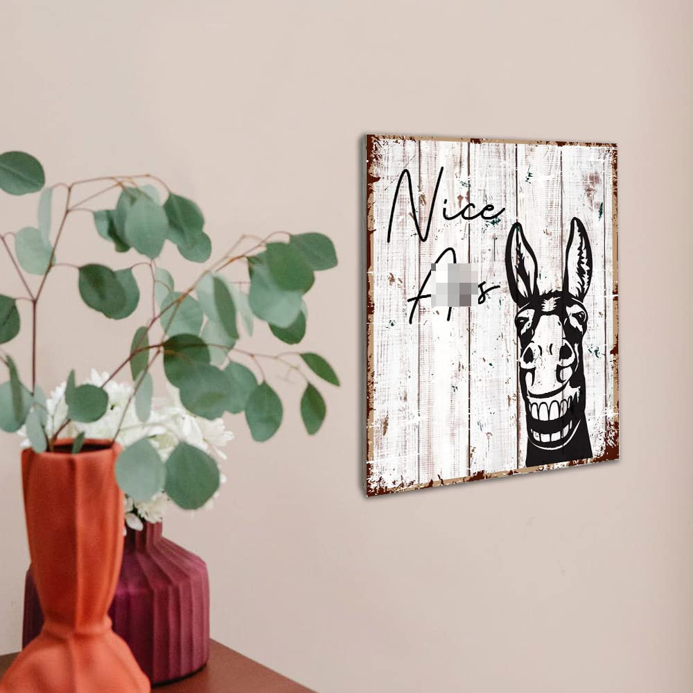 Funny Donkey Minimalist Wall Art Prints - Bathroom Decor for Women, Cafe & Bar Signage - Perfect for Guest Bathrooms & Humorous Home Gifts