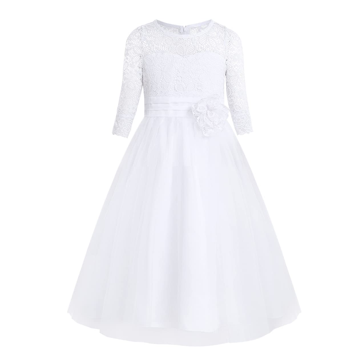 Kids Flower Girls Dress - Princess Floral Lace Wedding Bridesmaid Dress for Prom, Pageant & Ball Gown | Perfect for Weddings, Parties & Dance Performances