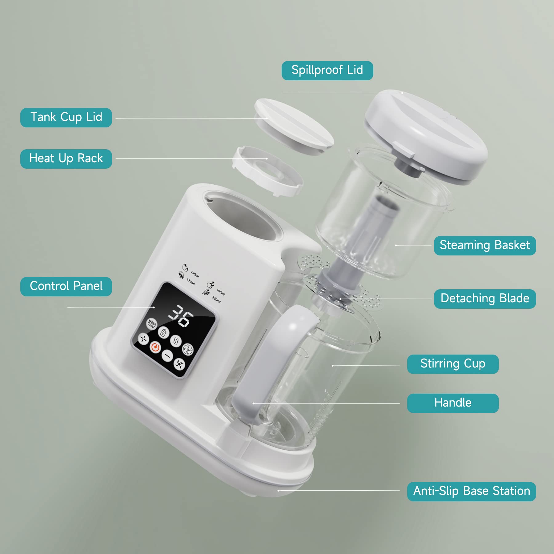 7-in-1 Baby Food Maker with Steamer & Auto Cook - Perfect for Homemade Baby Meals
