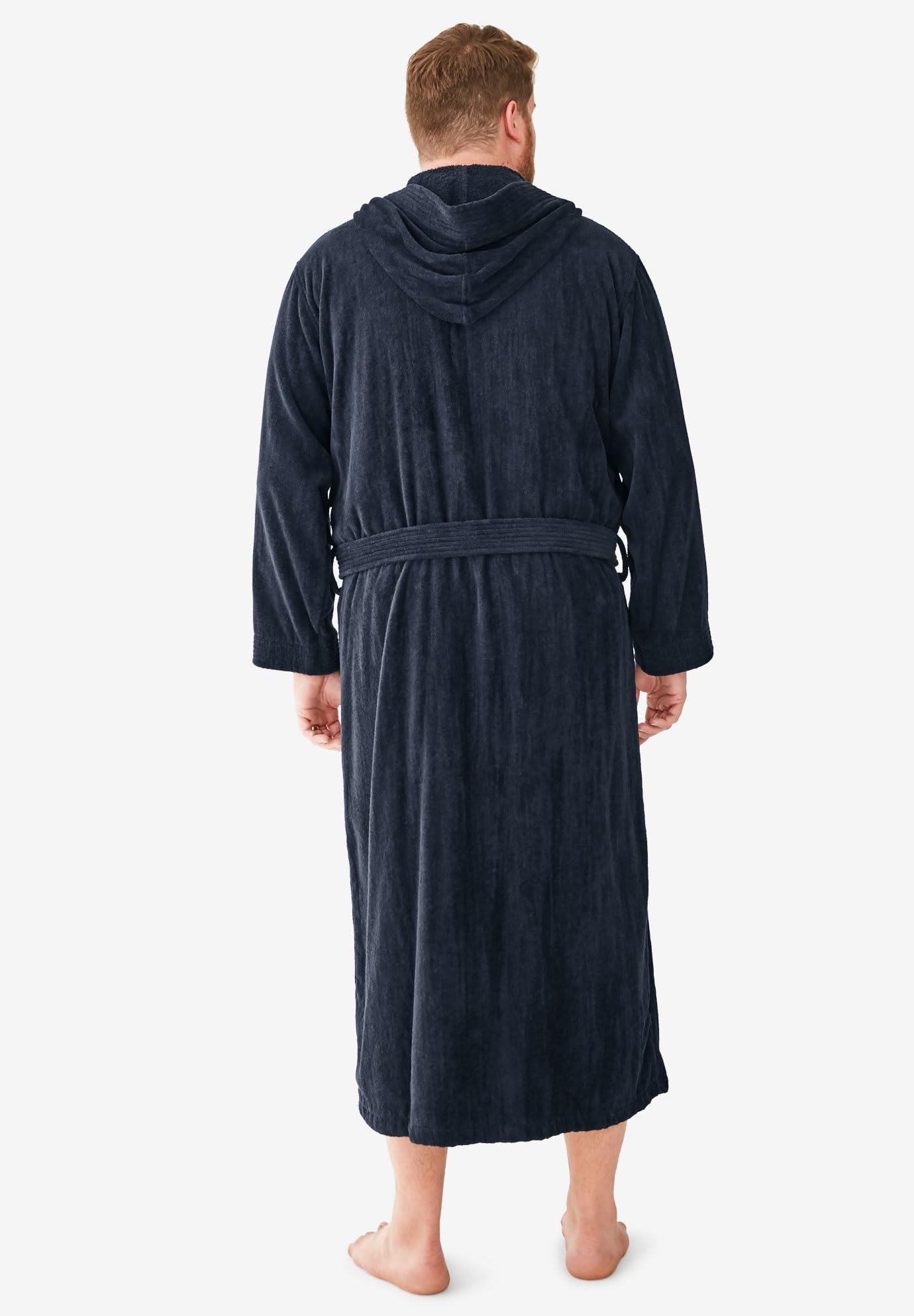 KingSize Men's Big & Tall Terry Velour Hooded Maxi Robe - Extra Long Plush Bathrobe for Lounge, Spa & Relaxation at Home