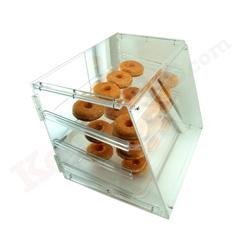 Acrylic Pastry Display Case with 3-Tier Shelves - Perfect for Donuts, Cupcakes & Desserts - Ideal for Bakeries, Cafes & Home Kitchens