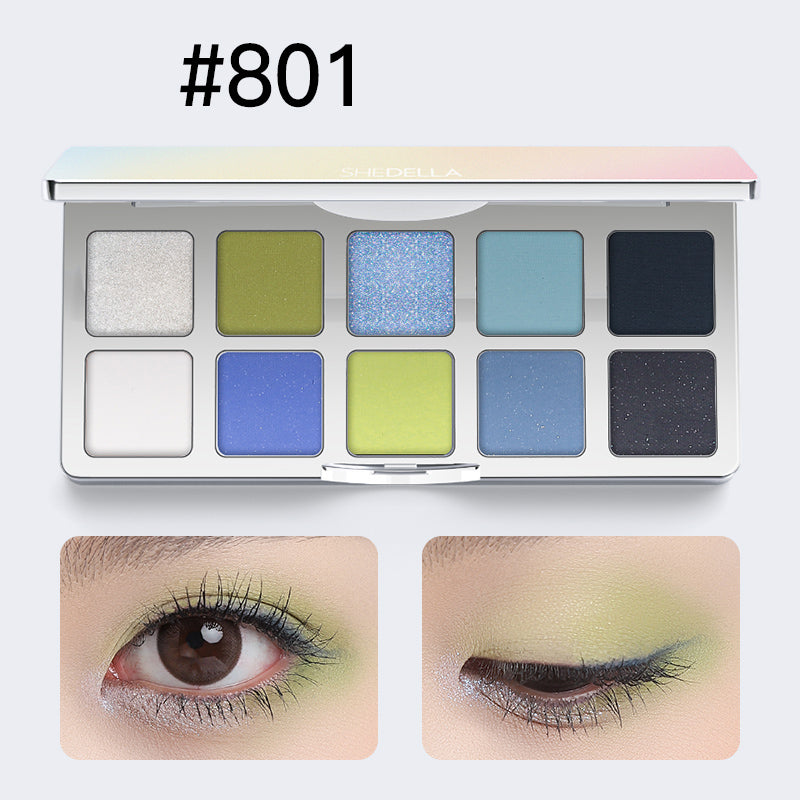 Shedella 10-Color Eyeshadow Palette - Vibrant & Dreamy Shades for Day & Night Makeup Looks | Perfect for Party, Wedding & Everyday Wear