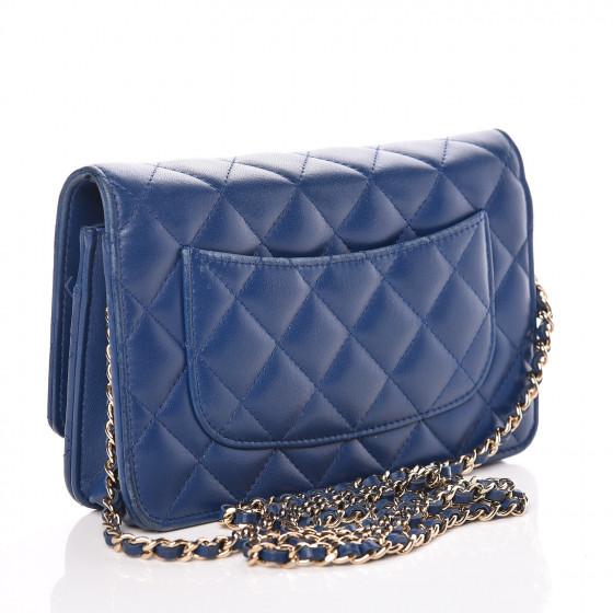 Chanel Wallet On Chain WOC - Quilted Lambskin Leather Crossbody Bag in Dark Blue with Gold-Tone Hardware | Perfect for Evening Events, Date Nights & Luxury Fashion Accessories