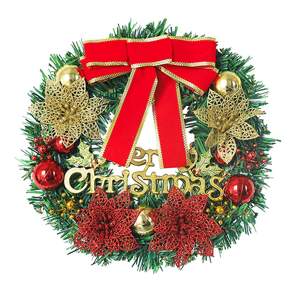 12 Inch Christmas Wreath with Pine & Berries - Battery Operated LED Lighted Artificial Green Wreath for Front Door, Wall, Fireplace, and Holiday Decorations - Perfect for Indoor and Outdoor Christmas Decor
