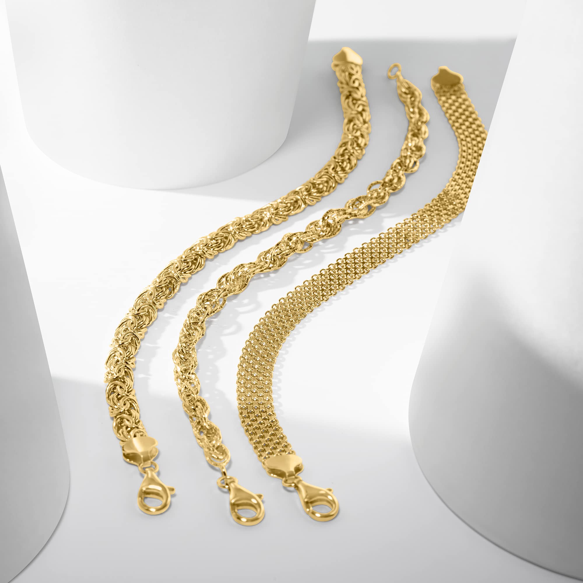 Ross-Simons Sterling Silver 3-Link Bracelet Set for Women | Elegant Stackable Jewelry for Everyday Wear, Gifts & Special Occasions
