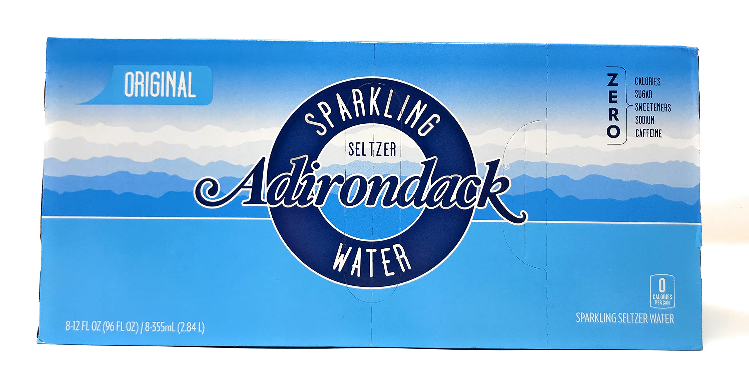 ADIRONDACK BEVERAGES Plain Seltzer Water 8 Pack (12 Fl Oz Cans) - Refreshing Sparkling Water for Hydration, Parties & Healthy Lifestyle