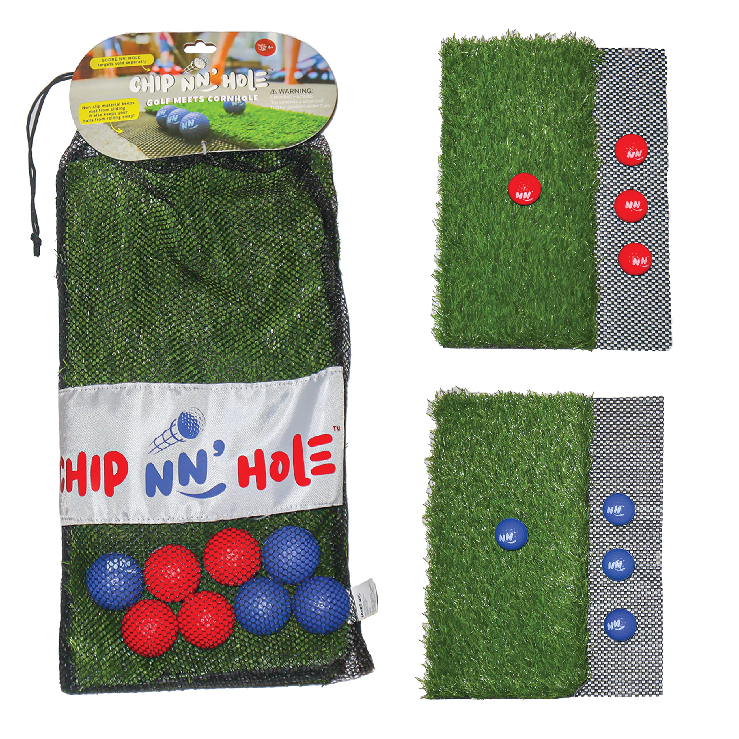 2X Non-Slip Golf Mats & 8X Foam Golf Balls Set - Portable Backyard Golf Game for Adults & Kids | Perfect for Indoor, Outdoor, Beach, Poolside & Tailgating Parties | Fun Cornhole-Style Golf Challenge Game