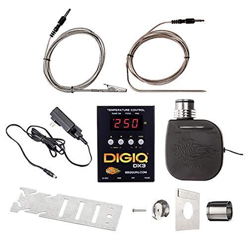 BBQ Guru DigiQ DX3 Digital BBQ Temperature Controller & Meat Thermometer for Big Green Egg, Kamado Joe, Weber, Ceramic Grills – Perfect for Smoking, Grilling, and Slow Cooking
