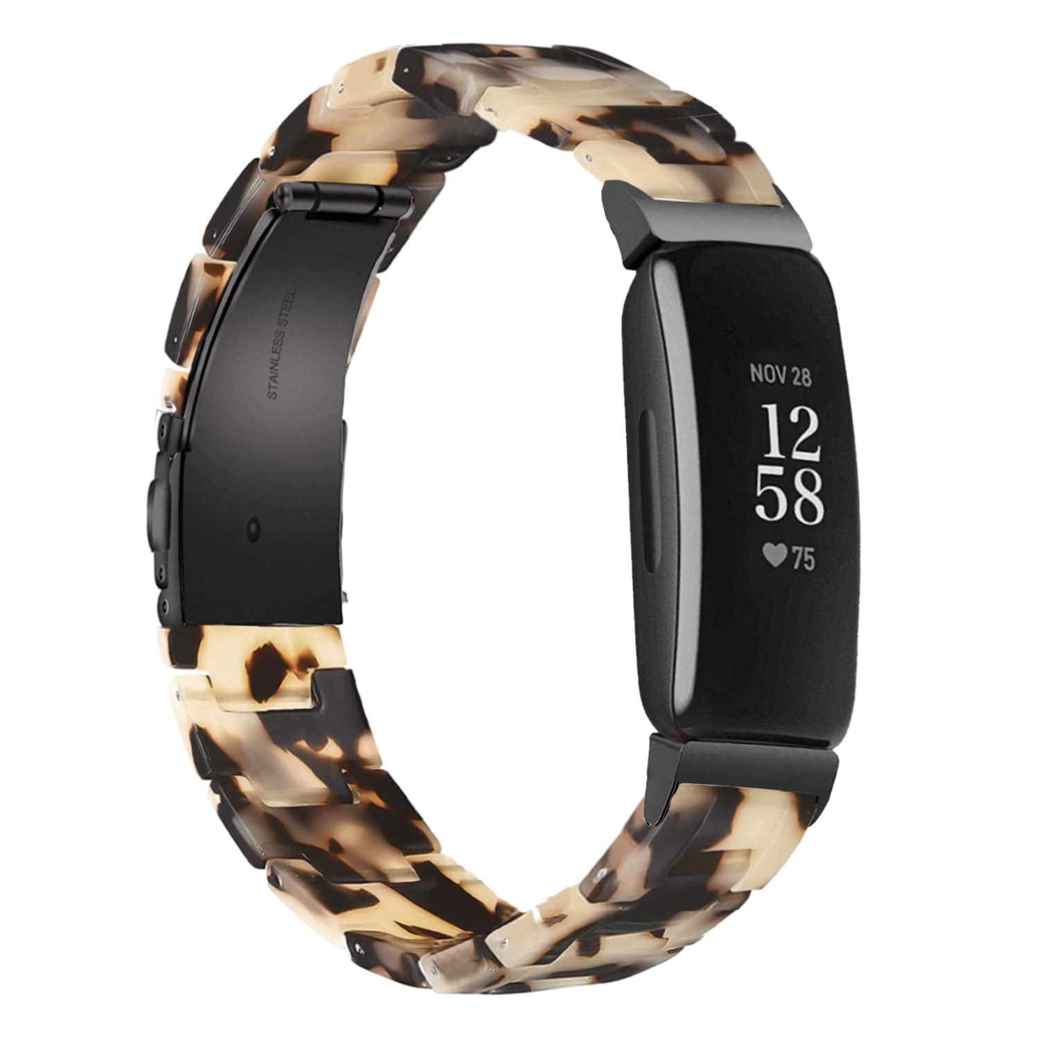 Compatible Fitbit Inspire 2/Inspire HR/Inspire Bands - Stylish Resin Replacement Watch Bracelet for Women (Cow Print Design) - Perfect for Workouts, Daily Wear & Fashion Accessories