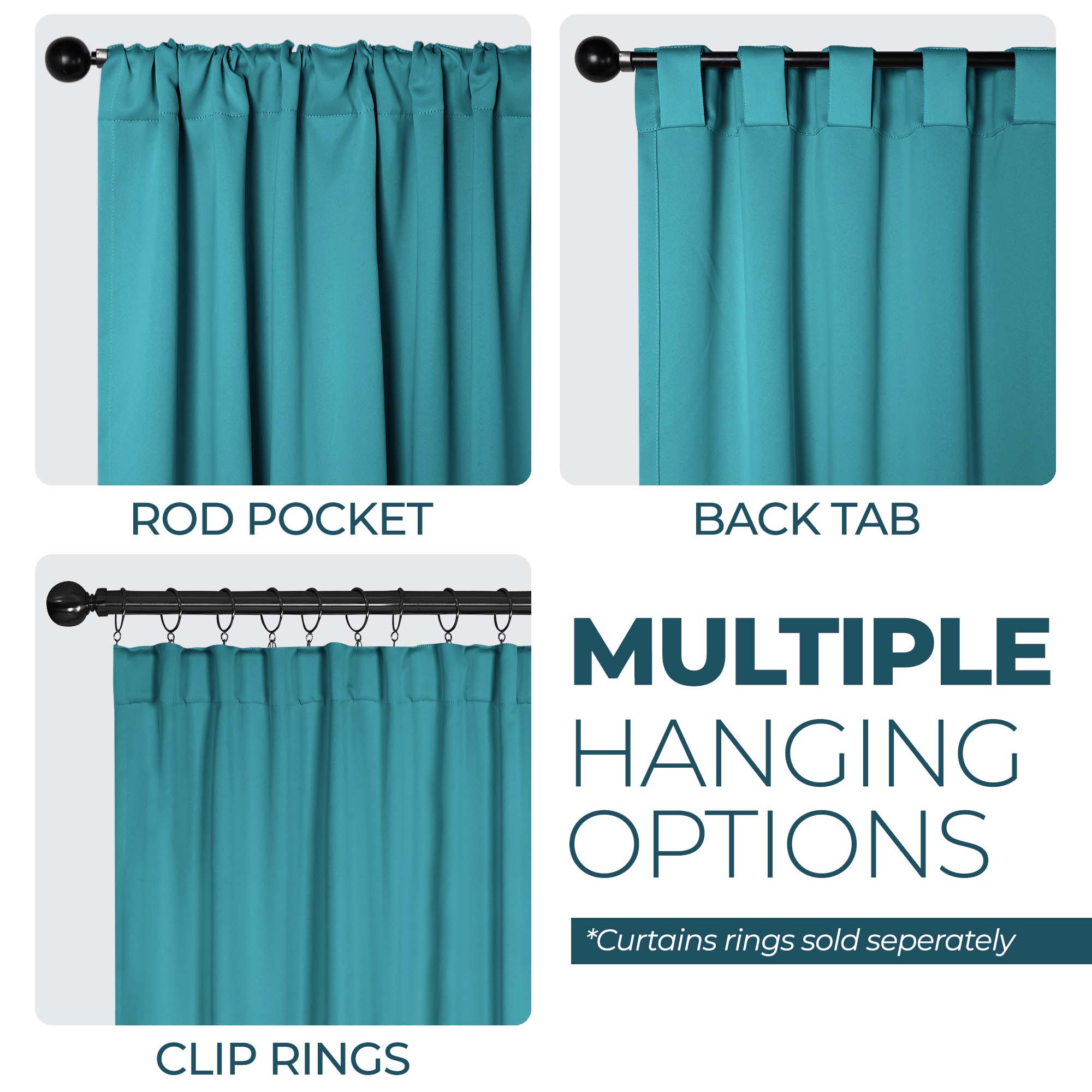 Blackout Curtains for Bedroom - Solid Room Darkening Thermal Insulated Drapes, Set of 2 Panels - Perfect for Nursery, Home Theater & Light Sleepers