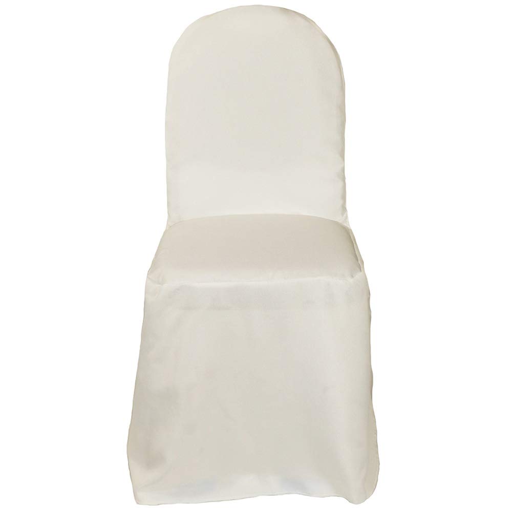 Polyester Chair Covers Ivory - Fitted Banquet Seat Covers for Weddings & Events