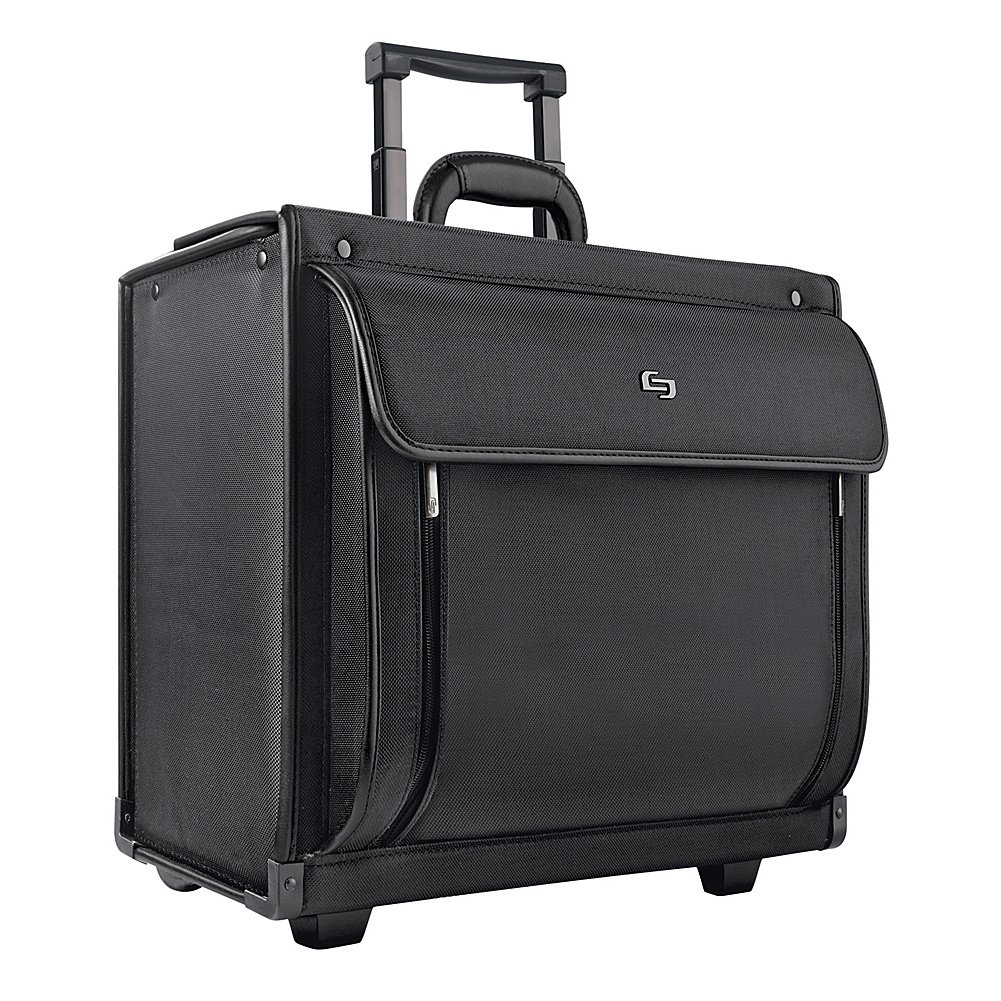 Solo New York Herald Rolling Catalog Case - Padded 16 Inch Laptop Compartment, Dual Combination Locks, 2-Wheel Hard Sided Briefcase for Men & Women (Black) - Perfect for Business Travel, Office Commute & Professional Meetings