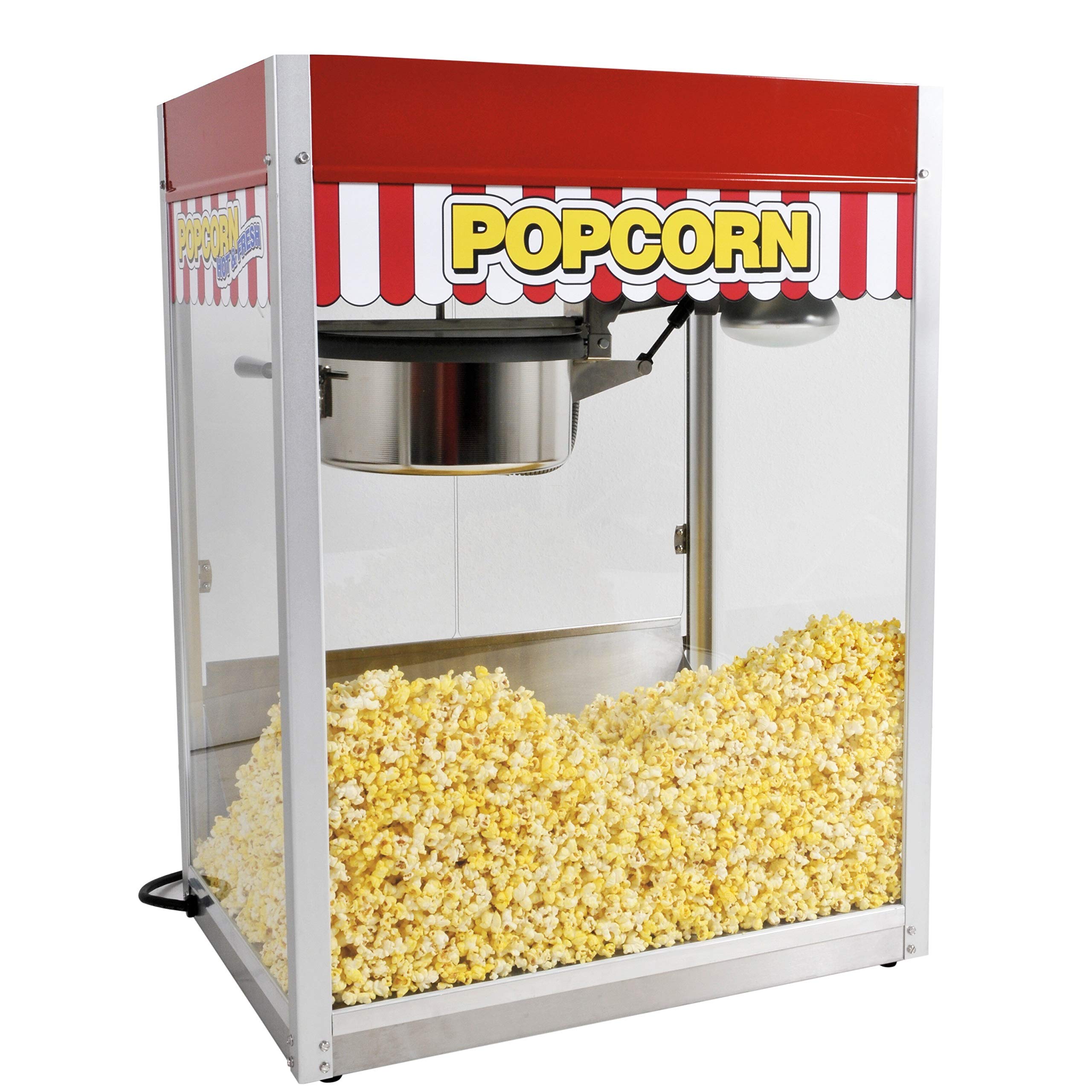 Vintage Style Popcorn Maker Machine - 8oz Capacity, Red & White Retro Design for Home Theater, Parties & Carnivals