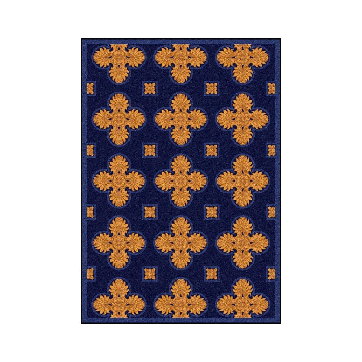 Joy Carpets Any Day Matinee Tivoli Theater Navy Blue Area Rug - Perfect for Living Room, Bedroom & Home Theater Decor