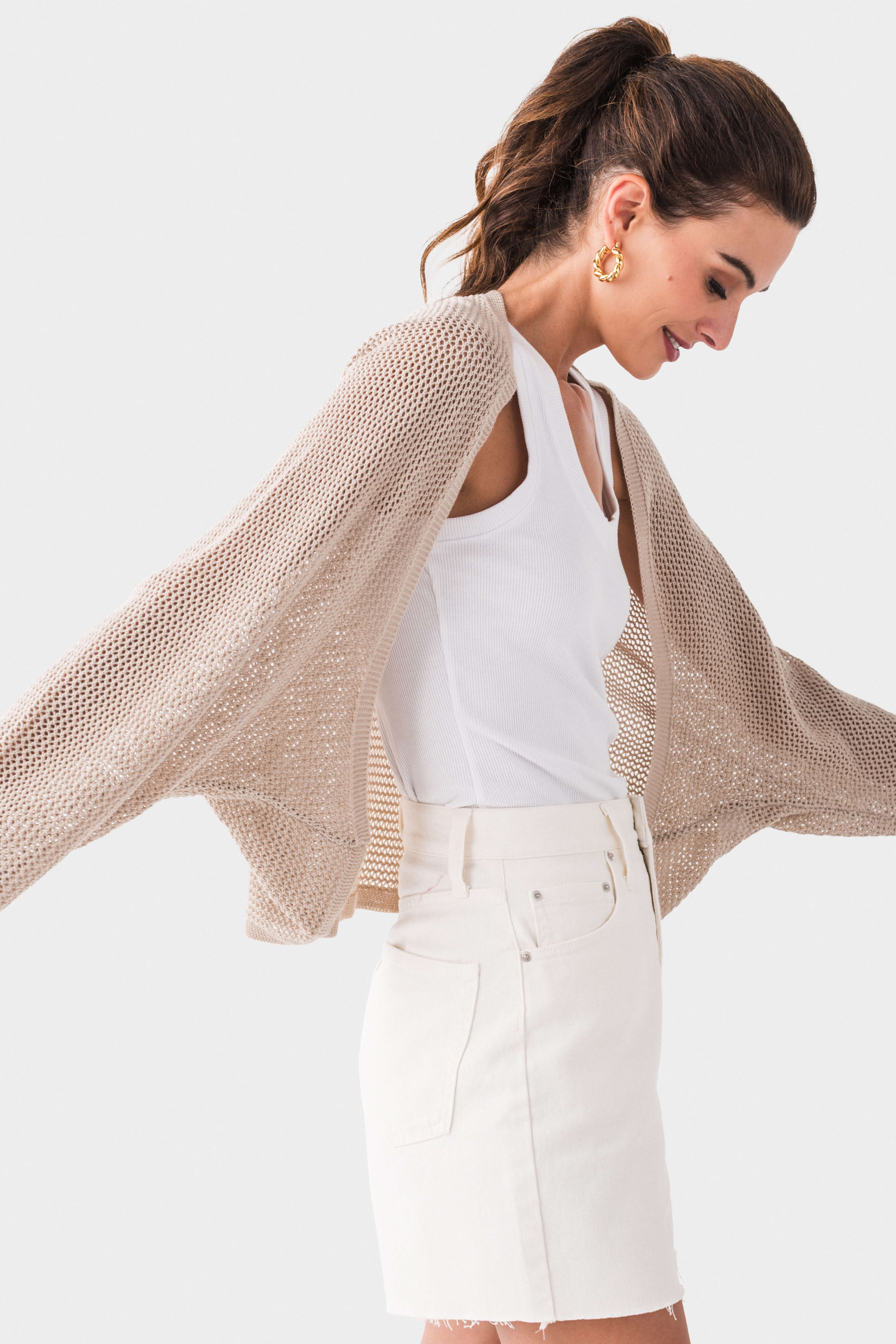 Miou Muse Lightweight Knitted Cardigan for Women - Soft Comfortable Open Front Sweater | Perfect for Office, Travel & Casual Outfits