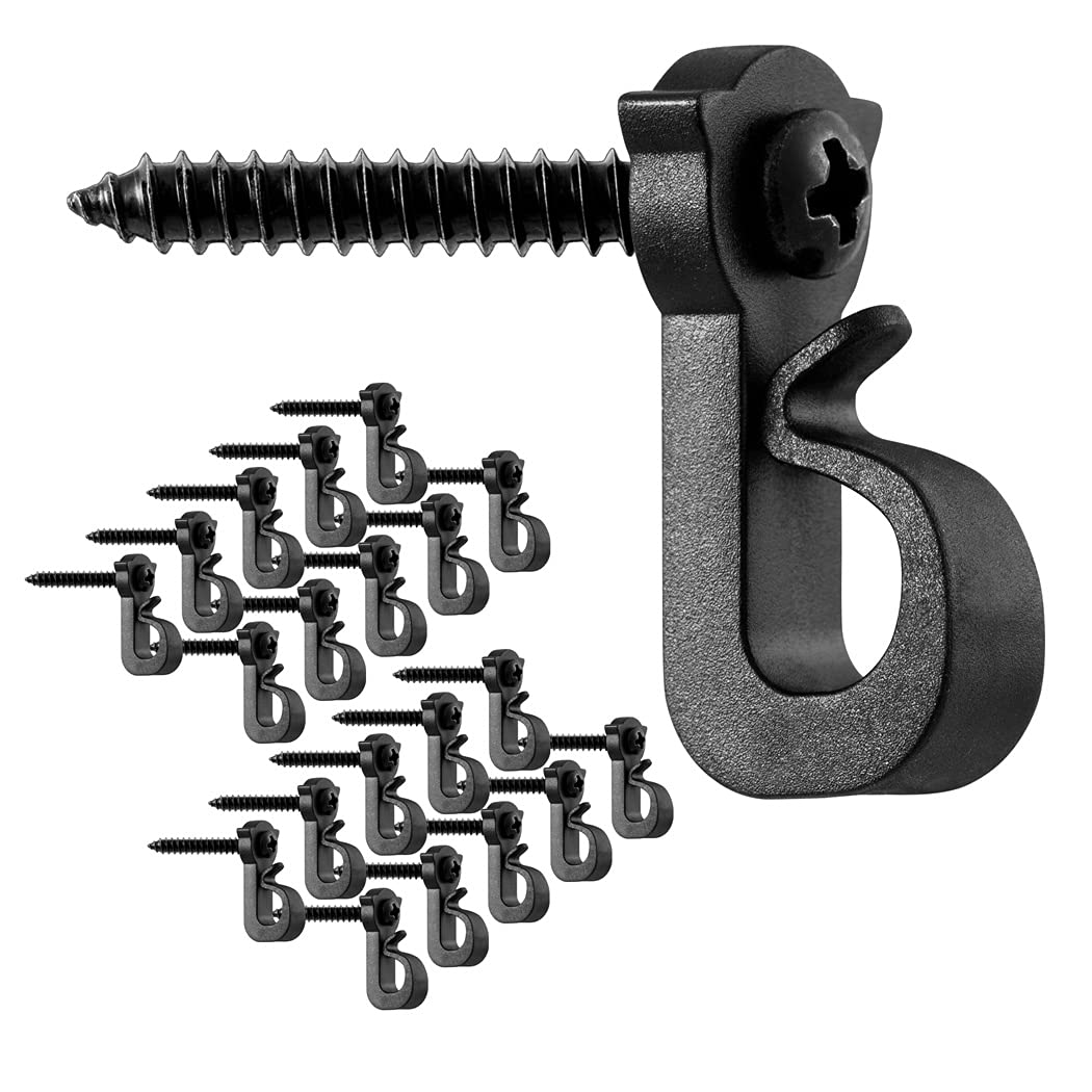 HOOUU Q-Hanger 20 Pack LED Screw Hooks for Christmas Lights - Indoor/Outdoor Fairy Light Hangers with String Lights for Holiday Decor, New Year Party, Garden & Home Decoration