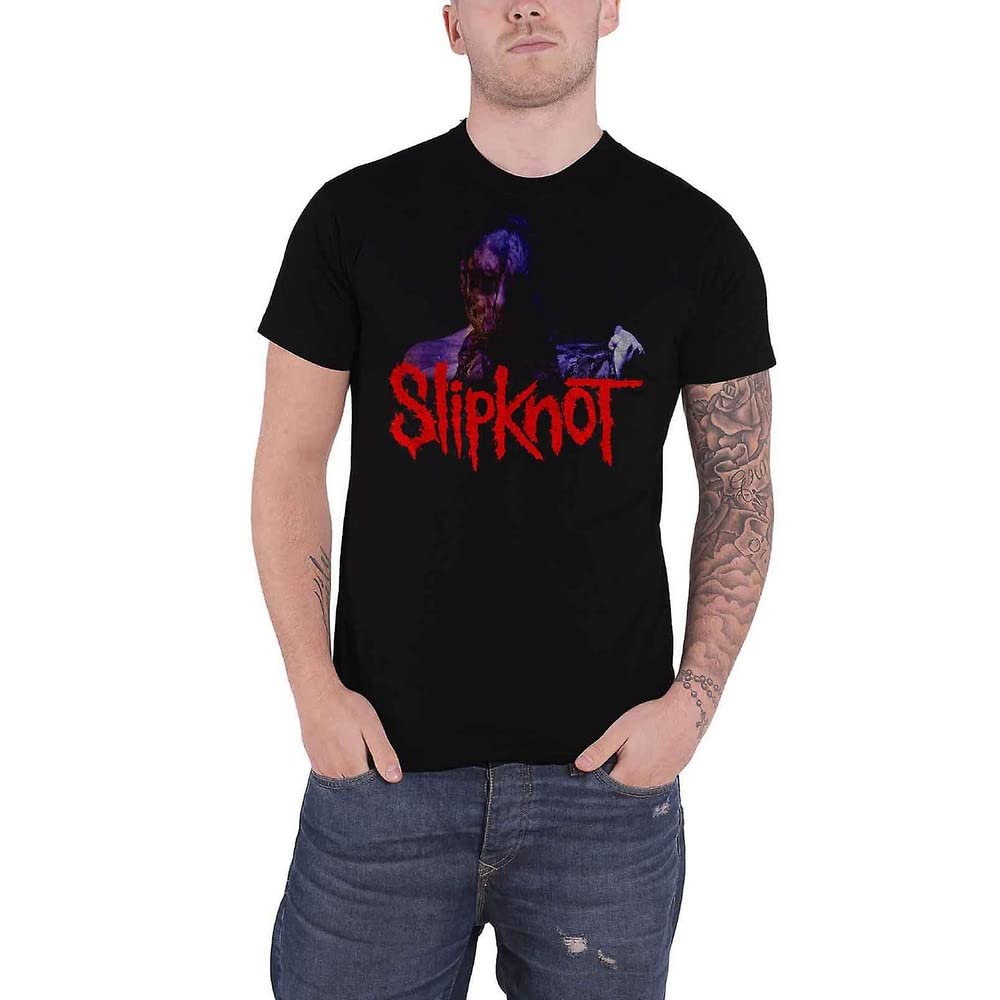 Slipknot WANYK Back Print Men's Slim Fit Black T-Shirt - X-Large Size | Heavyweight Cotton Band Tee for Concerts, Gaming & Metal Music Fans